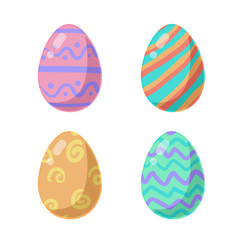 Colored Easter eggs pattern with different style, Vector.