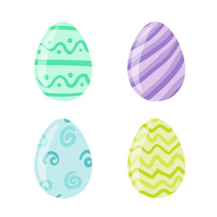 Colored Easter eggs pattern with different style, Vector.