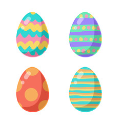Colored Easter eggs pattern with different style, Vector.