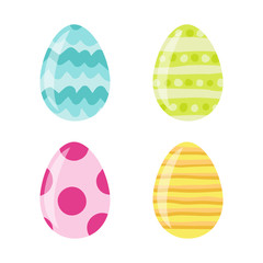 Colored Easter eggs pattern with different style, Vector.