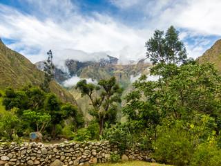 Morning Vista on the inca trail , Machu Picchu, Peru