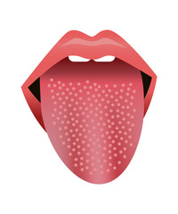 Symptoms of scarlet fever in the language of man. Vector illustration.