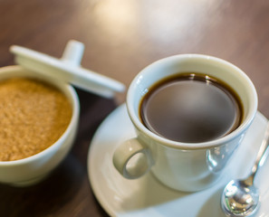 Coffee Americano in a White Cup