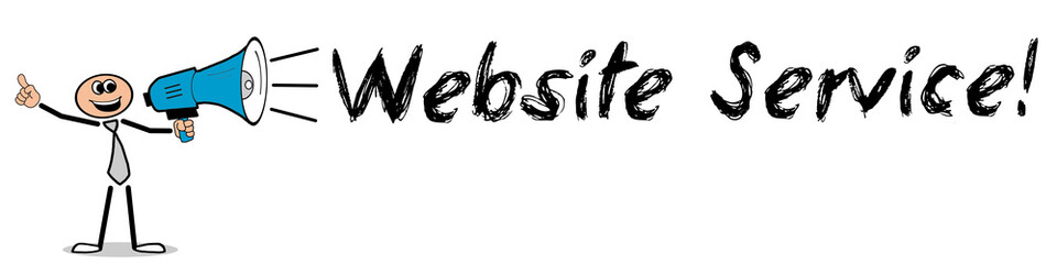 Obraz premium Website Service! / Mann mit Megafon