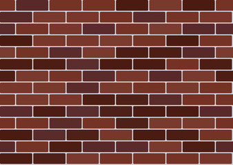 Red brick wall background. Vector seamless pattern