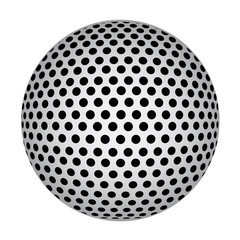 Abstract 3D Sphere with Black Circle Dots. Vector Illustration