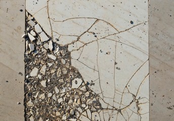 old broken tiles for background
