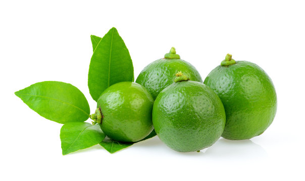 freah lime on white background