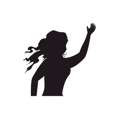 Woman black silhouette icon vector illustration graphic design