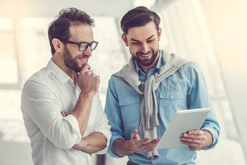 Handsome businessmen working