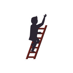Businessman climbing to success icon vector illustration graphic design
