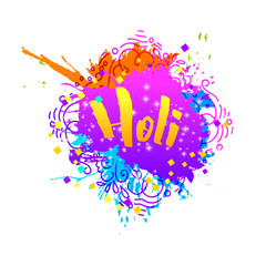 Holi holiday greeting abstract logo emblem