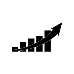 statistics bars growing icon vector illustration graphic design