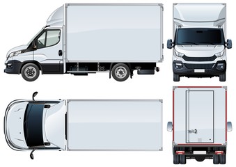 Vector truck template isolated on white. Available EPS-10 separated by groups and layers with transparency effects for one-click repaint © Mechanik