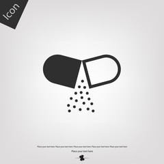 Open pill vector icon