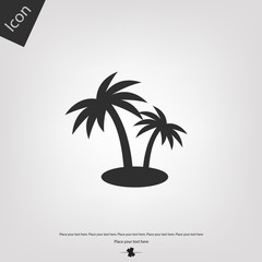 Two palm on the island vector icon