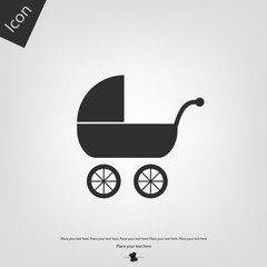 Fototapeta na wymiar Baby carriage vector icon