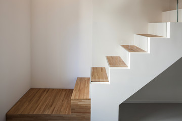 Luxury apartment, wooden staircase
