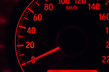 Orange car speed meter
