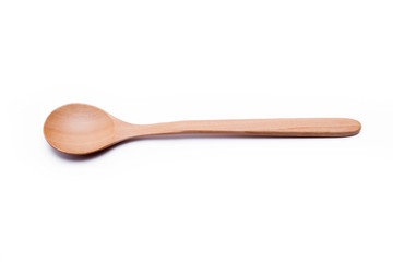 Wooden Spoon Isolated on White Background