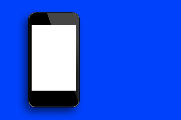 Blank Smartphone with Blue Colour Background
