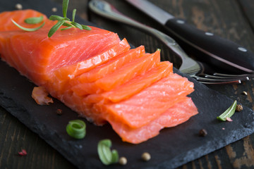 Smoked salmon with spices