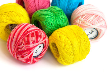 Bright coils of yarn