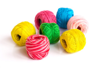 Bright coils of yarn