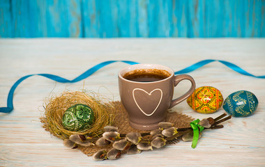 Cooked black coffee with sweet marshmallow