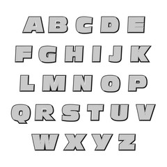 3D vector gray Alphabet. Use for design
