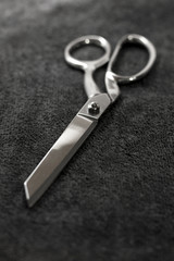 Scissors on Black Background