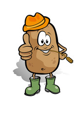Cartoon Potatoe Farmer