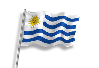 Drapeau d'Uruguay en qualité vectorielle 