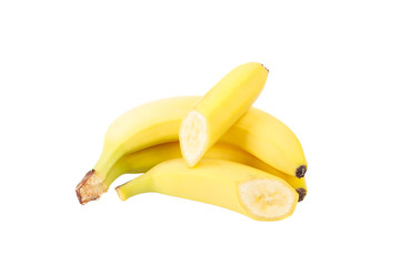 Bunch of yellow ripe bananas, isolated