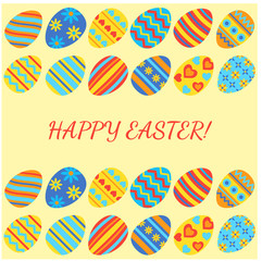 Easter seamless pattern with painted eggs.