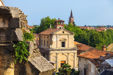 Birds eye view on Verona town