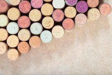 Wine corks background. Copy sparse for your text. Formalization page for the wine list. The...