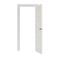 Naklejka premium Door isolated on white background. 3D rendering.