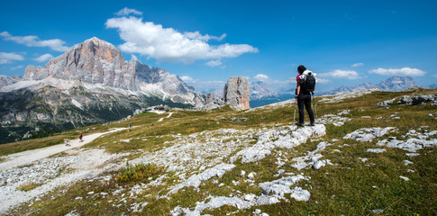 Trekking at Nuvolau mountain