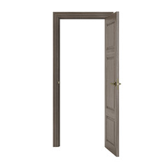 Door isolated on white background. 3D rendering.