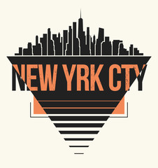 New York City graphic, t-shirt design, tee print, typography, emblem. - obrazy, fototapety, plakaty