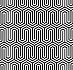 Vector seamless pattern. Modern stylish texture. Geometric pattern with offset hexagonal tiles.