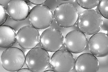 Glass beads in  macro closeup