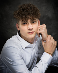 White Teenage Boy Studio Portrait Senior Pictures