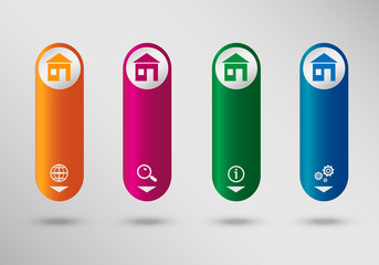 House sign on vertical infographic design template