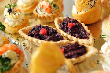 Appetizers. Vol-au-vent. Catering. Buffet.