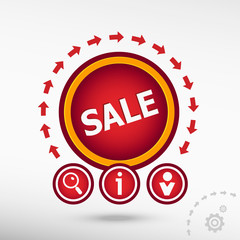 Sale flat icon on creative background