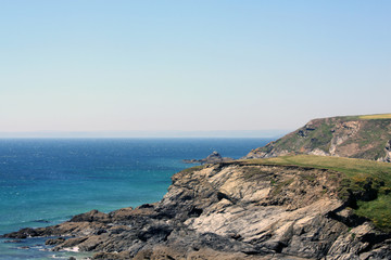 Cliff face looking across ocean