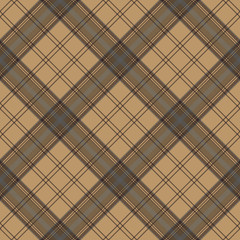 Brown plaid check tartan seamless pattern