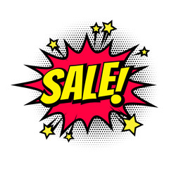 Sale shopping comic text speech bubble vector isolated icon